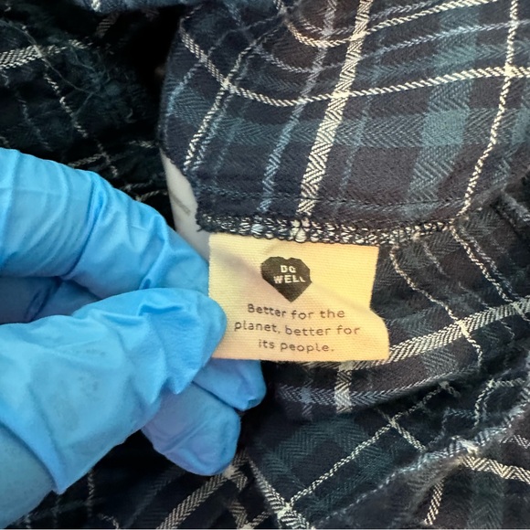 Madewell Anaya Blue Plaid Ruffle Blue Plaid Mini Dress Women Size XL - Picture 7 of 11